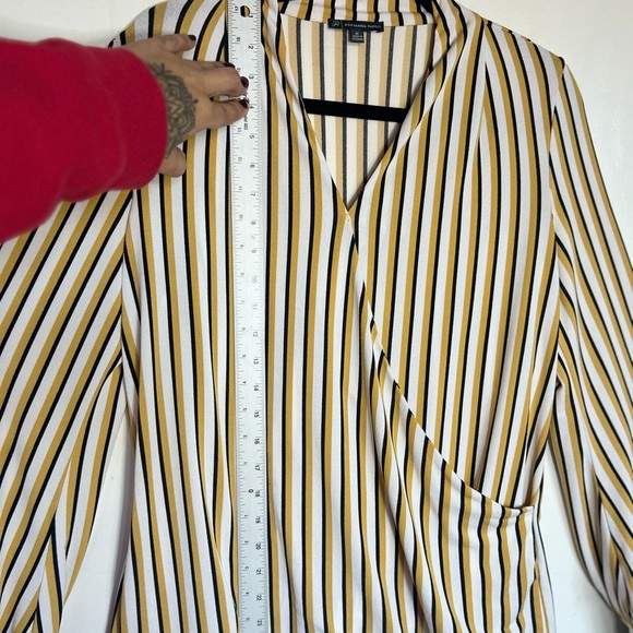 Adrianna Papell Cream and Gold Striped Blouse - Picture 5 of 8